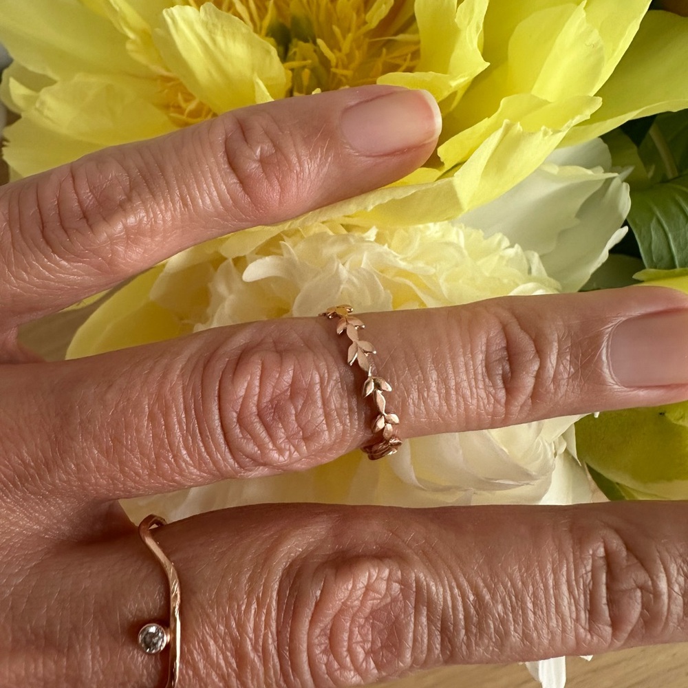Wedding band/stacking ring rose gold solid 14k rose gold